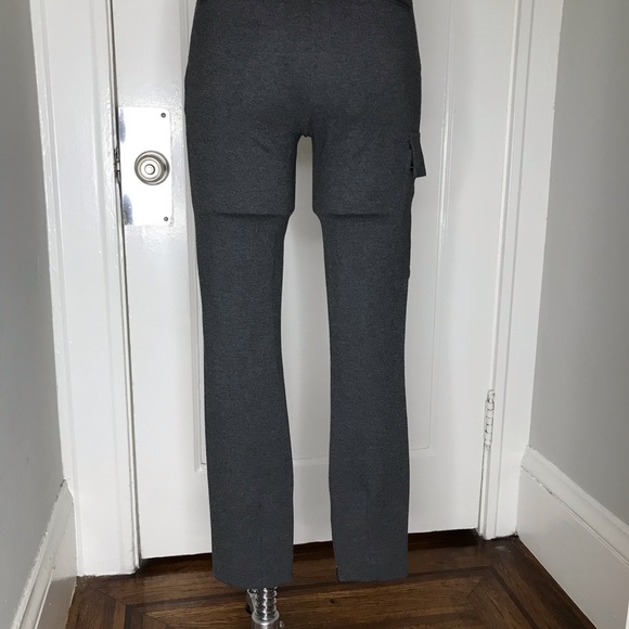 ATM - Gray Slim Stretch Cargo Knit Ankle Zip Pants - Picture 4 of 6